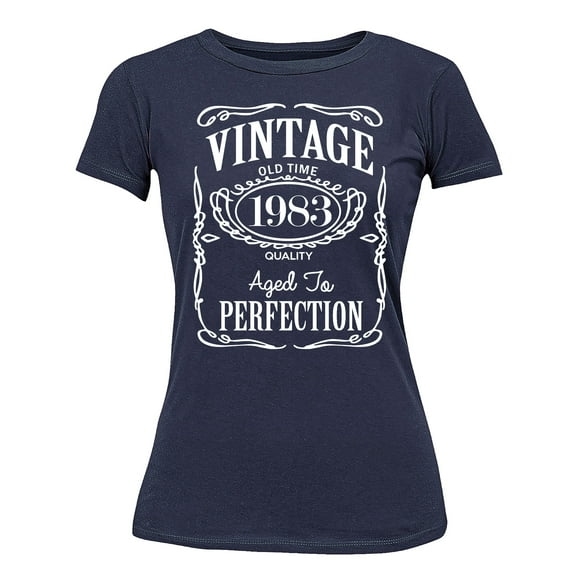 40th Birthday VINTAGE 1983 Women's T-shirt, 2XL, Navy