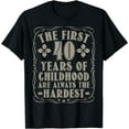 thumbnail image 1 of 40th Birthday Vintage Bday 40 Year Old Man Funny 40 Birthday T-Shirt Black 2X-Large, 1 of 4