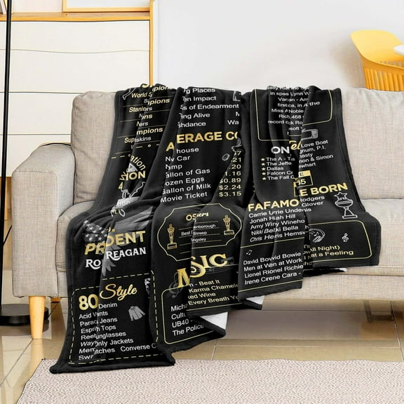 40th Birthday gifts Women Men Blanket,Happy 40th Birthday Decorations for Women men,40th Wedding Anniversary Ruby Wedding,Great Birthday Gift for 40 year old Husband Wife Dad Mom,Back in 1983 old time