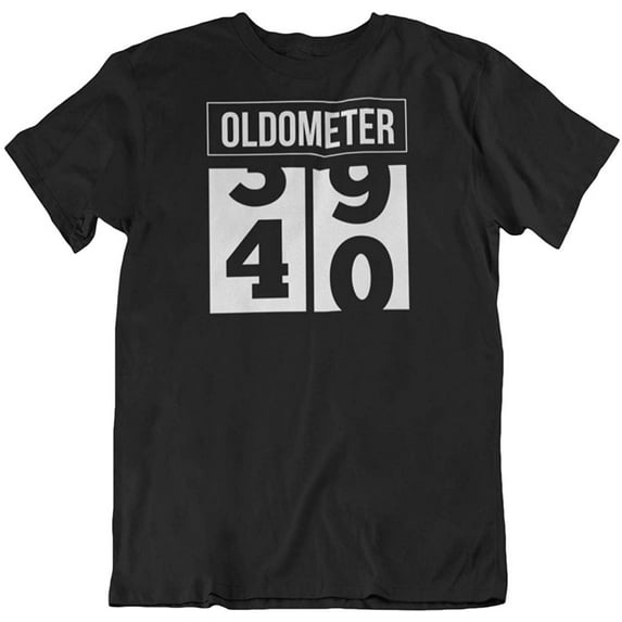 40th Birthday or Anniversary Vintage Oldometer T-Shirt Gifts for Men & Women Black