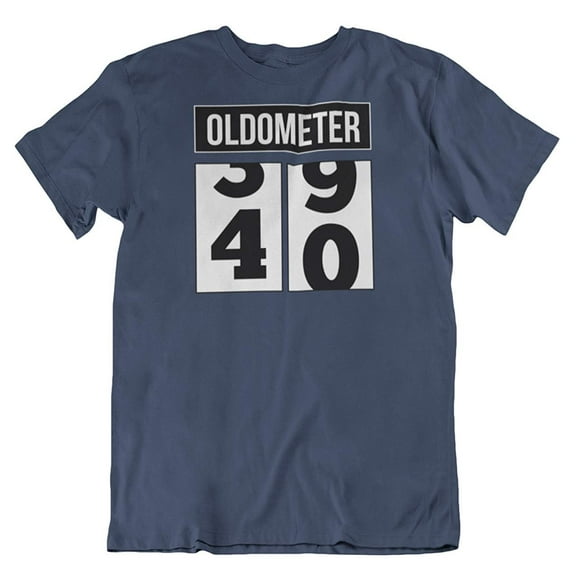 40th Birthday or Anniversary Vintage Oldometer T-Shirt Gifts for Men & Women Navy