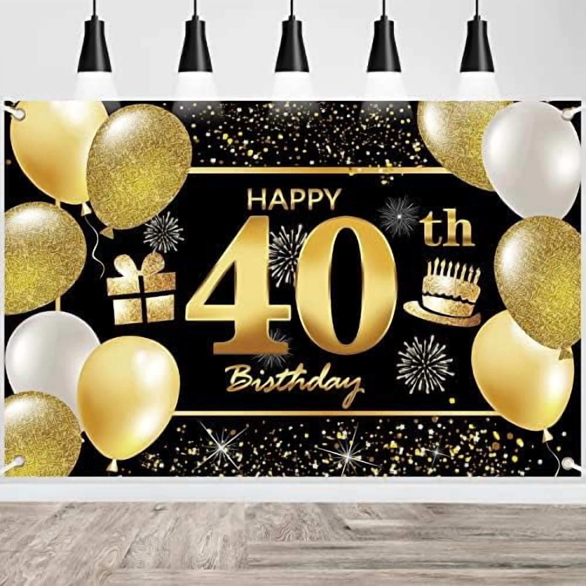 40th Happy Birthday Banner Birthday Decorations for Men Birthday Party ...