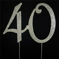 thumbnail image 1 of 40th Rhinestone Cake Topper - Silver, 1 of 1