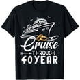 thumbnail image 1 of 40th T-Shirt Funny Cruising Through 40 Years of Marriage CoupleMen's and women's gift, black and white T-shirt, size: Extra large S-4XL, 1 of 4