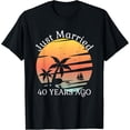 thumbnail image 1 of 40th Wedding Anniversary Cruise - Just Married 40 Years T-ShirtMen's and women's gift, black and white T-shirt, size: Extra large S-4XL, 1 of 4