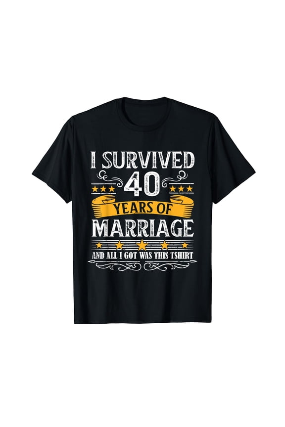 40th Wedding Anniversary Shirt Couples Husband Wife 40 Years T-Shirt