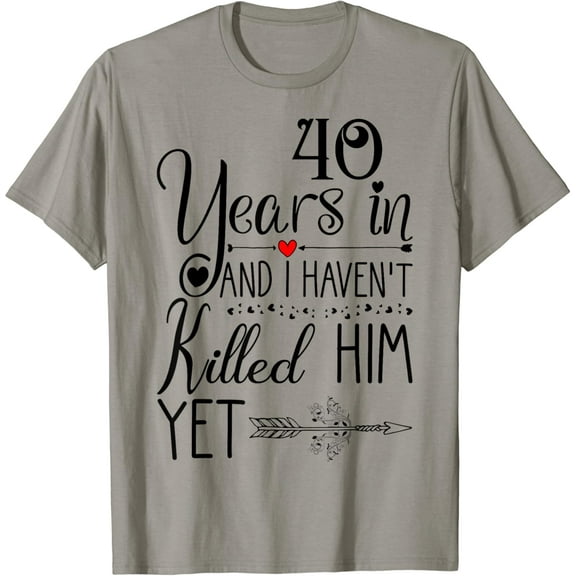 40th Wedding Anniversary for Her Wife 40 Years of Marriage T-Shirt100% cotton