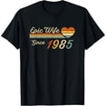 thumbnail image 1 of 40th wedding anniversary 40 years - Epic Wife Since 1985 T-ShirtMen's and women's gift, black and white T-shirt, size: Extra large S-4XL, 1 of 4