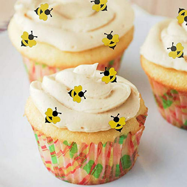 40x 1.2Edible Wafer Baby Bee Birthday Cake Cupcake Toppers