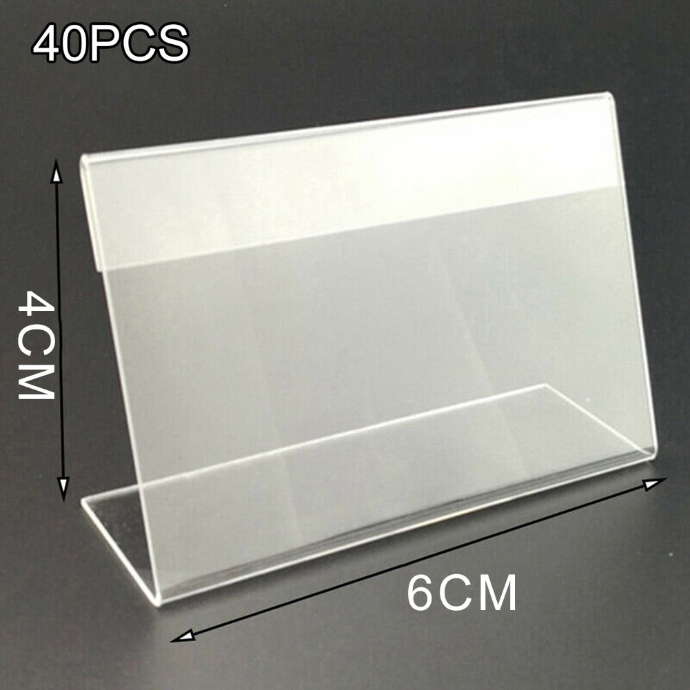 40x L Shape Table Sign Display Stand Name Price Card Holder For Retail ...