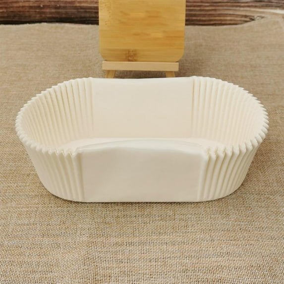 40x Oval Paper Baking Cup, Cake Cup, Bread Baking Cups, Rectangle, Paper Cups White