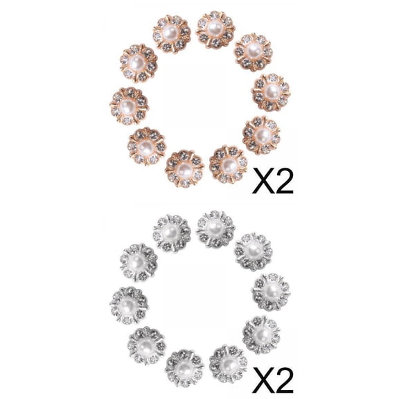 40x Round Rhinestone Buttons Flatback Buttons for Headband
