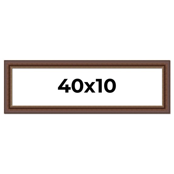 40x10 Copper and Brown Real Wood Picture Frame Width 2 inches | Interior Frame Depth 0.5 inches |