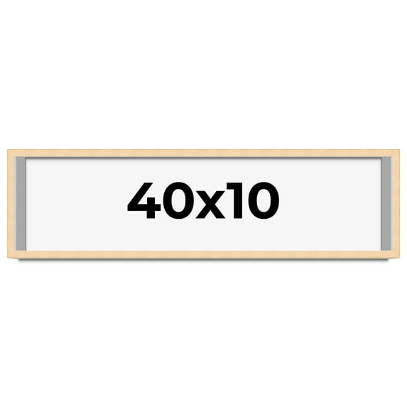 40x10 Frame Beige Real Wood Picture Frame Width 0.75 inches | Interior Frame Depth 0.5 inches |