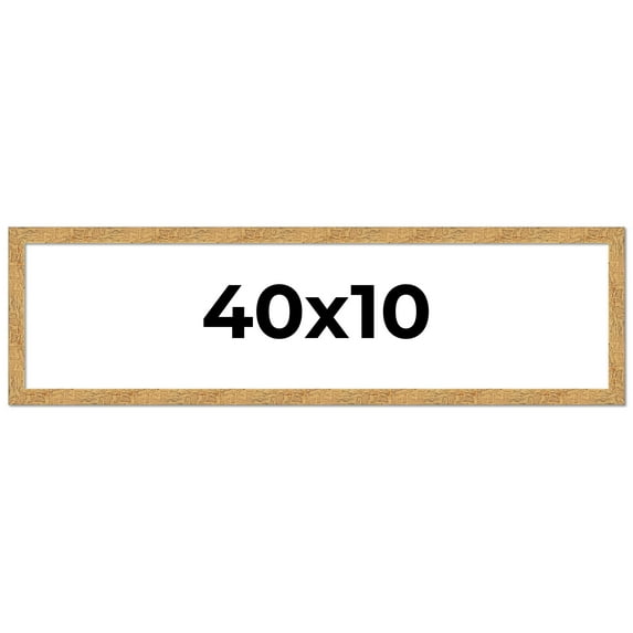 40x10 Frame Beige Real Wood Picture Frame Width 1.25 inches | Interior Frame Depth 0.5 inches |