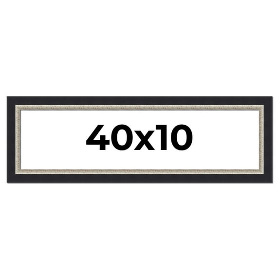 40x10 Frame Black Real Wood Picture Frame Width 2.25 Inches | Interior Frame Depth 0.5 Inches |