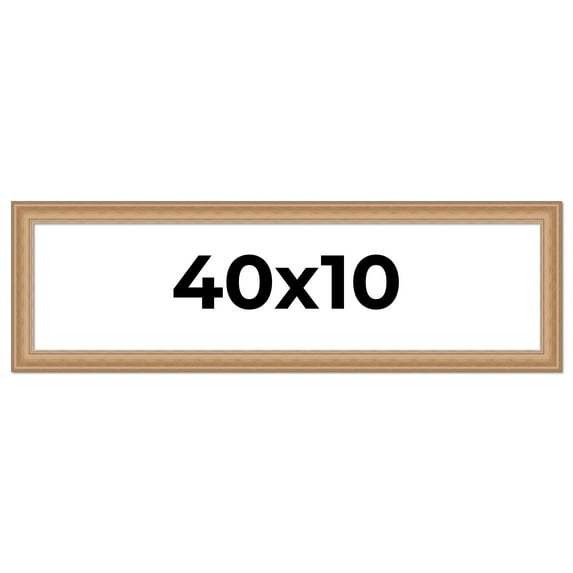 40x10 Frame Charleston Honey Brown Solid Wood Picture Frame Width 1.75 Inches | Interior Depth 0.5