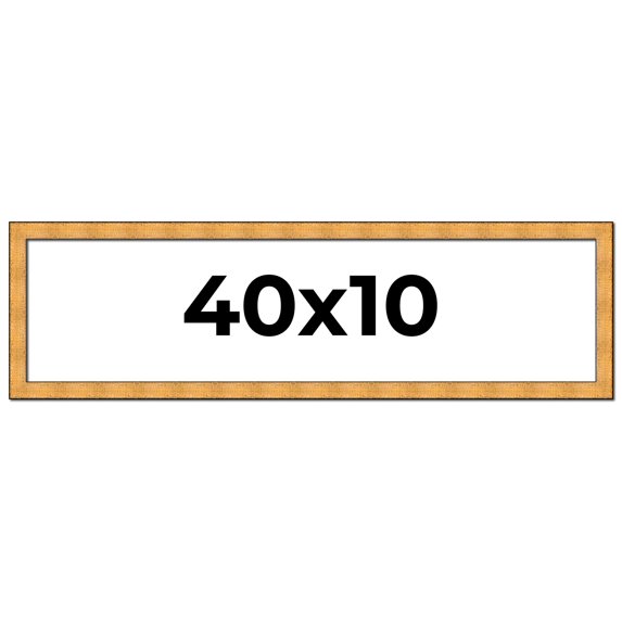 40x10 Frame Gold Rustic Solid Wood Picture Frame | 1.25 Inch Wide Moulding | Rustique Gold