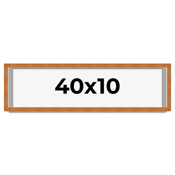 40x10 Frame Honey Pecan Brown Picture Frame - Modern Photo Frame Includes UV Acrylic Shatter Guard