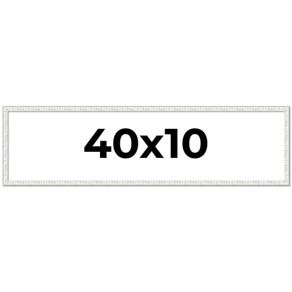 40x10 Frame White Real Wood Picture Frame Width 0.75 inches | Interior Frame Depth 0.5 inches |