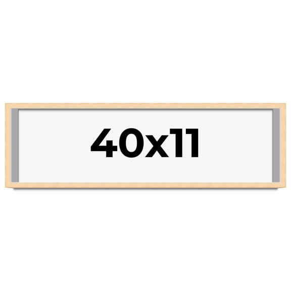 40x11 Frame Natural Wood Picture Frame | 0.75 Inch Moulding Width | with UV Acrylic Plexiglass,