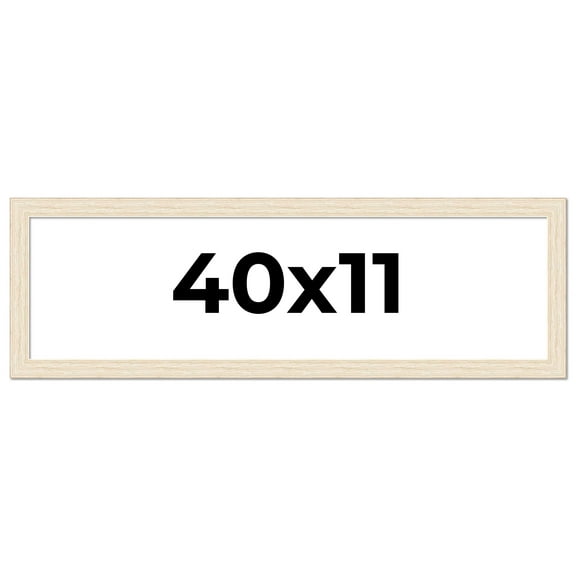 40x11 Frame White Barnwood Picture Frame Includes UV Acrylic Plexiglass, Acid Free Foam Backing