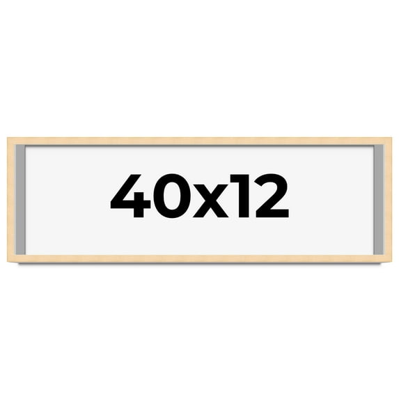 40x12 Frame Beige Real Wood Picture Frame Width 0.75 inches | Interior Frame Depth 0.5 inches |