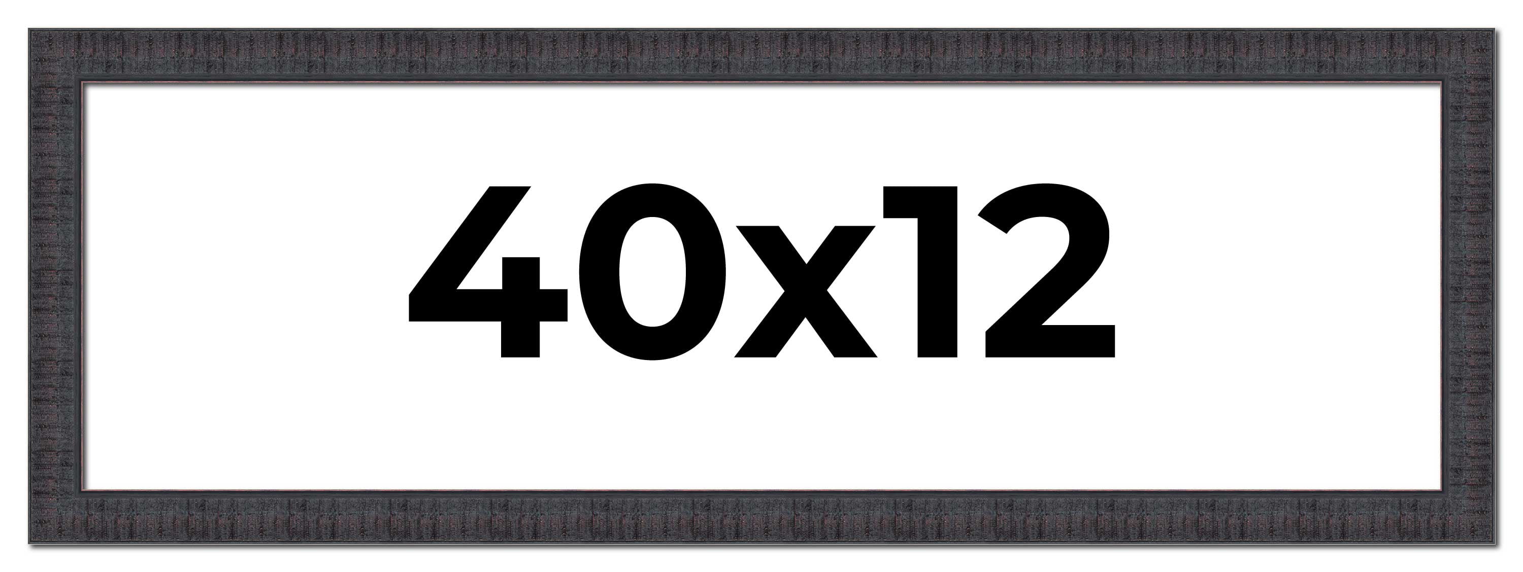 40x12 Frame Brown Rustic Solid Wood Picture Frame 1.5 Inches Wide ...