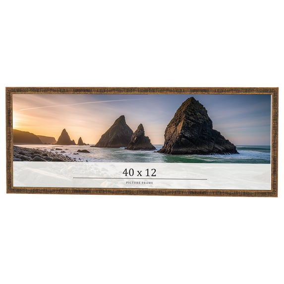 40x12 Frame Gold Kingsley Distressed Solid Wood Picture Frame Width 0.75 Inches | Interior Frame