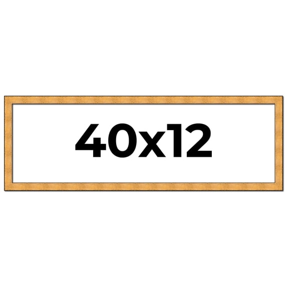 40x12 Frame Gold Rustic Solid Wood Picture Frame | 1.25 Inch Wide Moulding | Rustique Gold