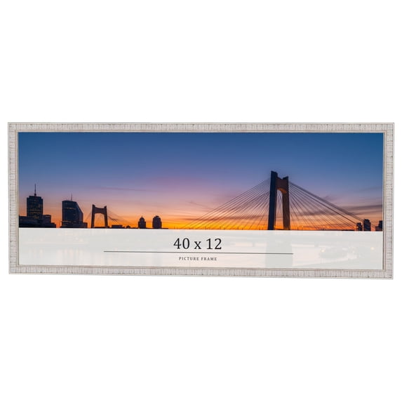 40x12 Frame White Real Wood Picture Frame Width 0.75 inches | Interior Frame Depth 0.5 inches |