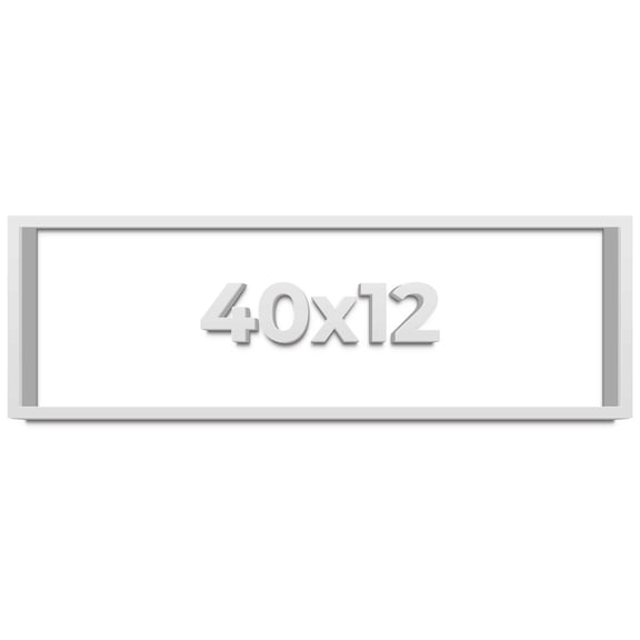 40x12 Shadow Box Frame White | 2 Inches Deep Real Wood Contemporary Shadowbox Display Frame | UV