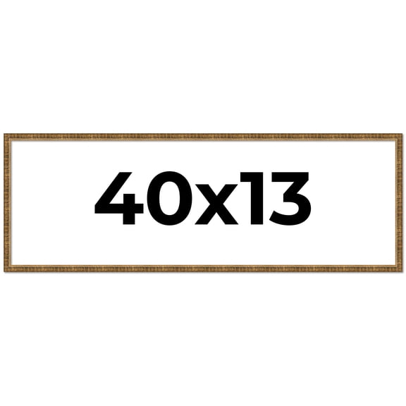 40x13 Frame Gold Picture Frame - Complete Modern Photo Frame Includes UV Acrylic Shatter Guard