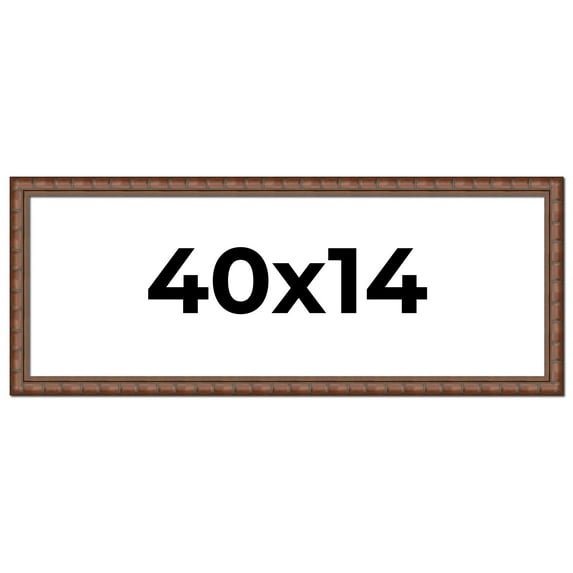 40x14 Dark Brown Bamboo Real Wood Picture Frame Width 1.5 inches | Interior Frame Depth 0.5 inches