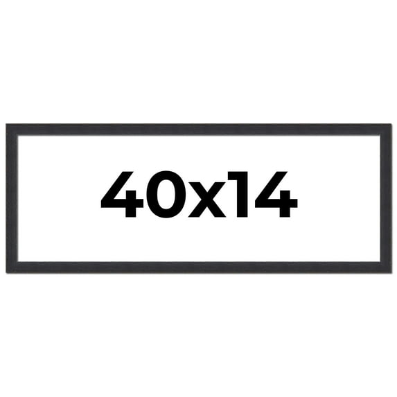 40x14 Frame Black Real Wood Picture Frame Width 1.25 Inches | Interior Frame Depth 0.5 Inches |