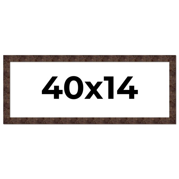 40x14 Frame Brown Burl Real Wood Picture Frame Width 1.625 Inches | Interior Frame Depth 0.5 Inches