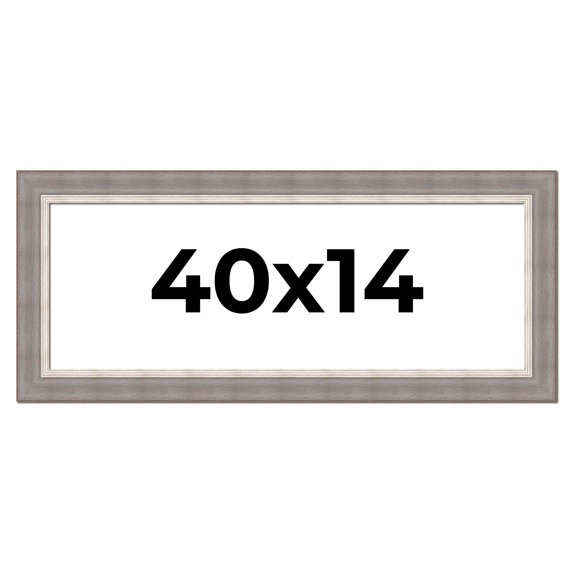 40x14 Frame Grey Real Wood Picture Frame Width 2.75 Inches | Interior Frame Depth 0.5 Inches |