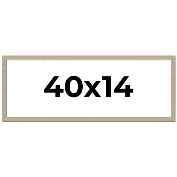 40x14 Frame Grey Solid Wood Picture Frame Width 1 Inches | Interior Frame Depth 0.5 Inches |
