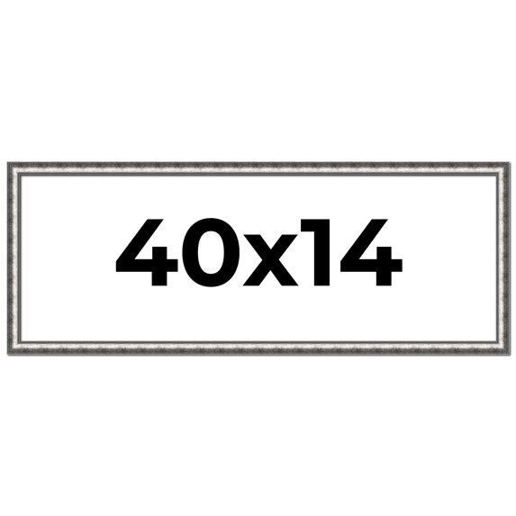 40x14 Frame Silver Real Wood Picture Frame Width 1.125 Inches | Interior Frame Depth 0.5 Inches |
