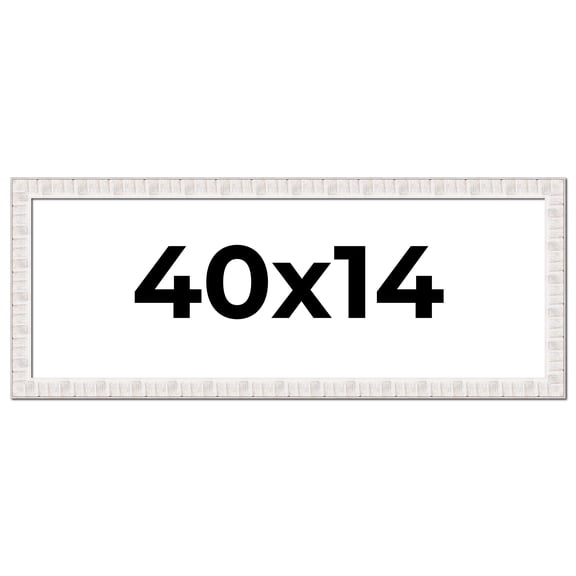 40x14 Frame White Sonoma Rustic Wood Picture Frame | 1.5 Inch Moulding Width | Complete with UV