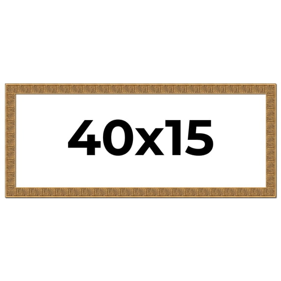40x15 Frame Black and Gold Distressed Solid Wood Sonoma Picture Frame | 1.625 Inch Moulding Width |