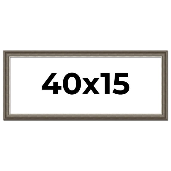 40x15 Frame Brown Solid Wood Picture Frame | 1.75 Inch Moulding Width | Austin Frame Complete with