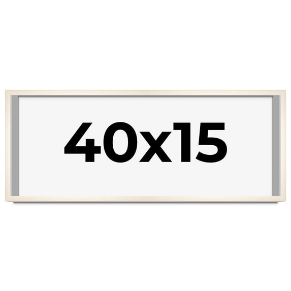 40x15 Frame White Wheat Solid Wood Picture Frame | Moulding Width 0.75 Inches | Interior Depth 0.5