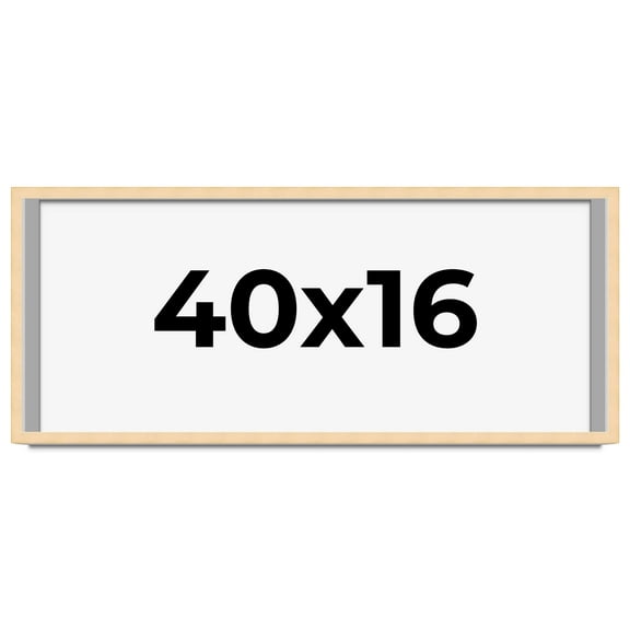 40x16 Frame Beige Real Wood Picture Frame Width 0.75 inches | Interior Frame Depth 0.5 inches |