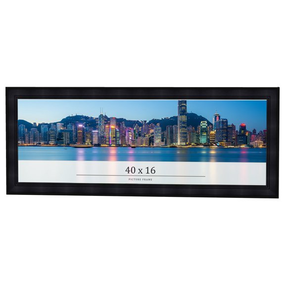 40x16 Frame Black Passaggi Solid Wood Picture Frame Width 1.5 Inches | Interior Depth 0.5 Inches |