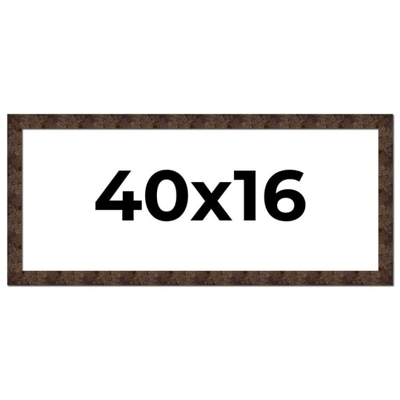 40x16 Frame Brown Burl Real Wood Picture Frame Width 1.625 Inches | Interior Frame Depth 0.5 Inches