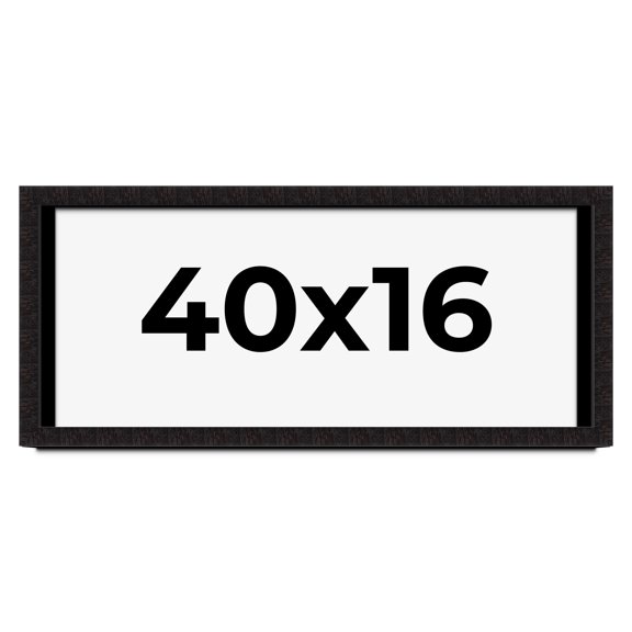 40x16 Shadow Box Black Solid Wood Display Picture Frame | 1 Inch Rabbet Depth | | 1.375 Inch