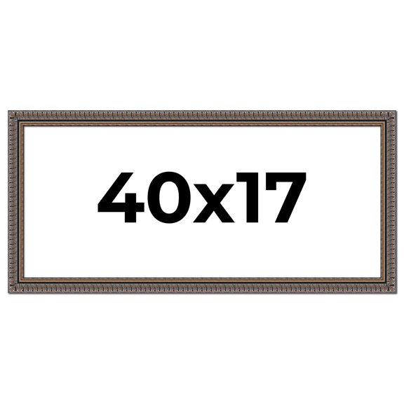 40x17 Frame Black Feather Payton Ornate Solid Wood Picture Frame Width 1.75 Inches | Interior Depth