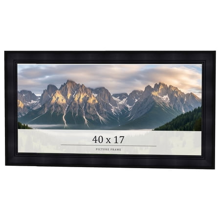 40x17 Frame Black Passaggi Solid Wood Picture Frame Width 1.5 Inches | Interior Depth 0.5 Inches |