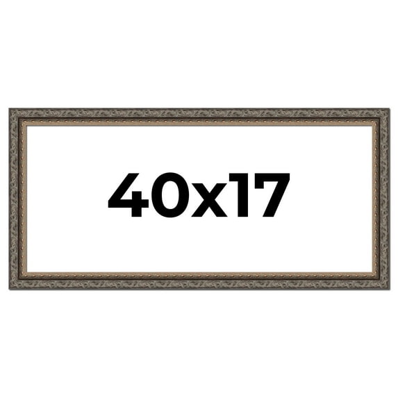 40x17 Frame Black Real Wood Picture Frame Width 2 inches | Interior Frame Depth 0.5 inches | Fitz
